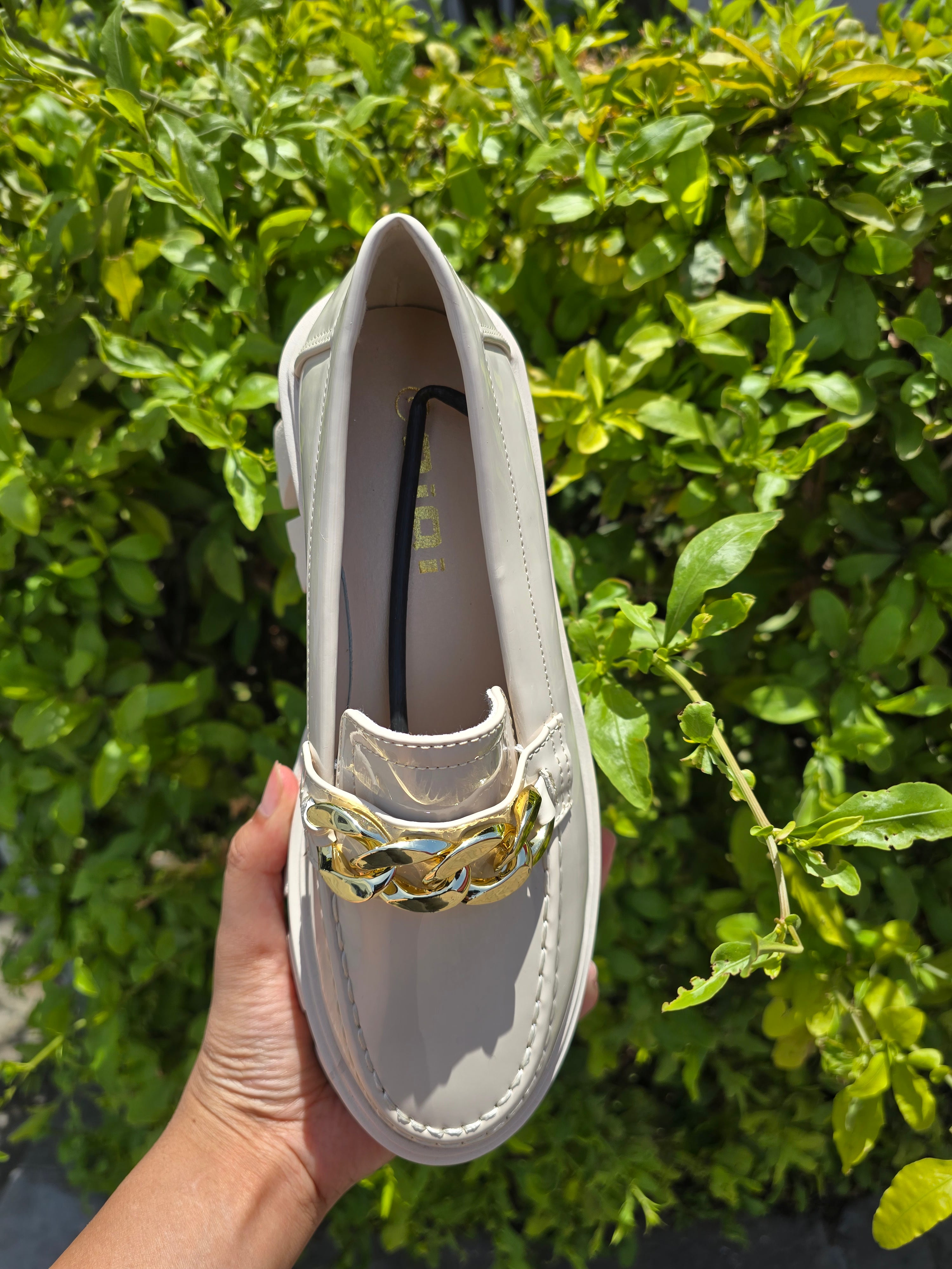 Chunky Chain Detail Platform Loafers