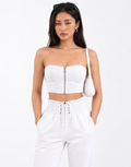 Strapless Crop Top and Joggers Set