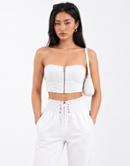 Strapless Crop Top and Joggers Set