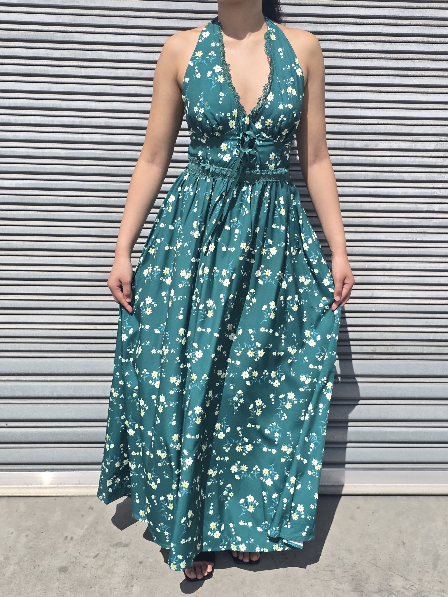 Floral Halter Maxi Dress