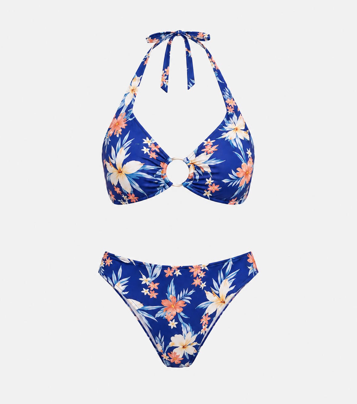 Blue Floral 2-piece Swimsuit