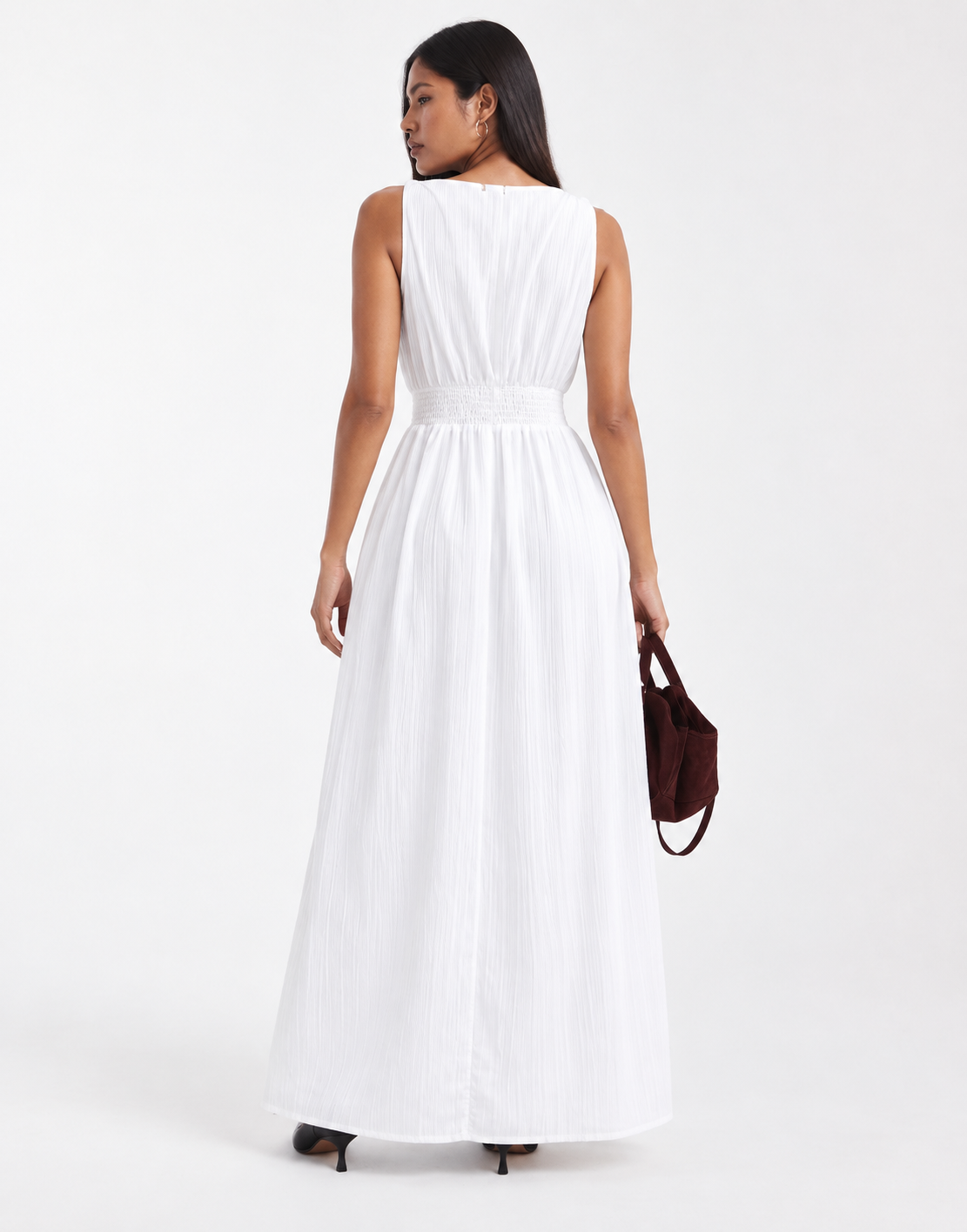 Crochet-Waist Wrap Ankle Dress