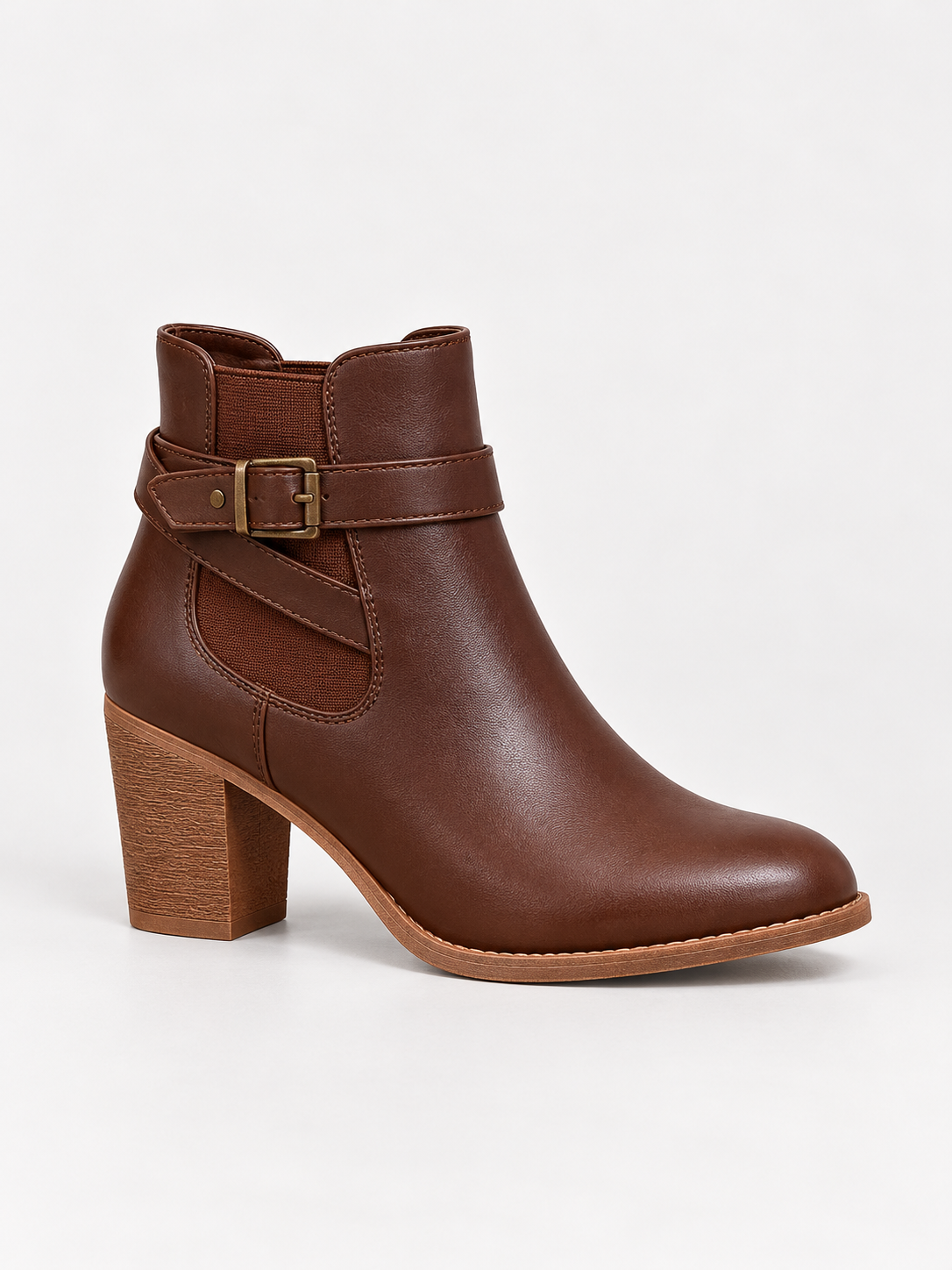 Polished Multi-Buckle Ankle Boots