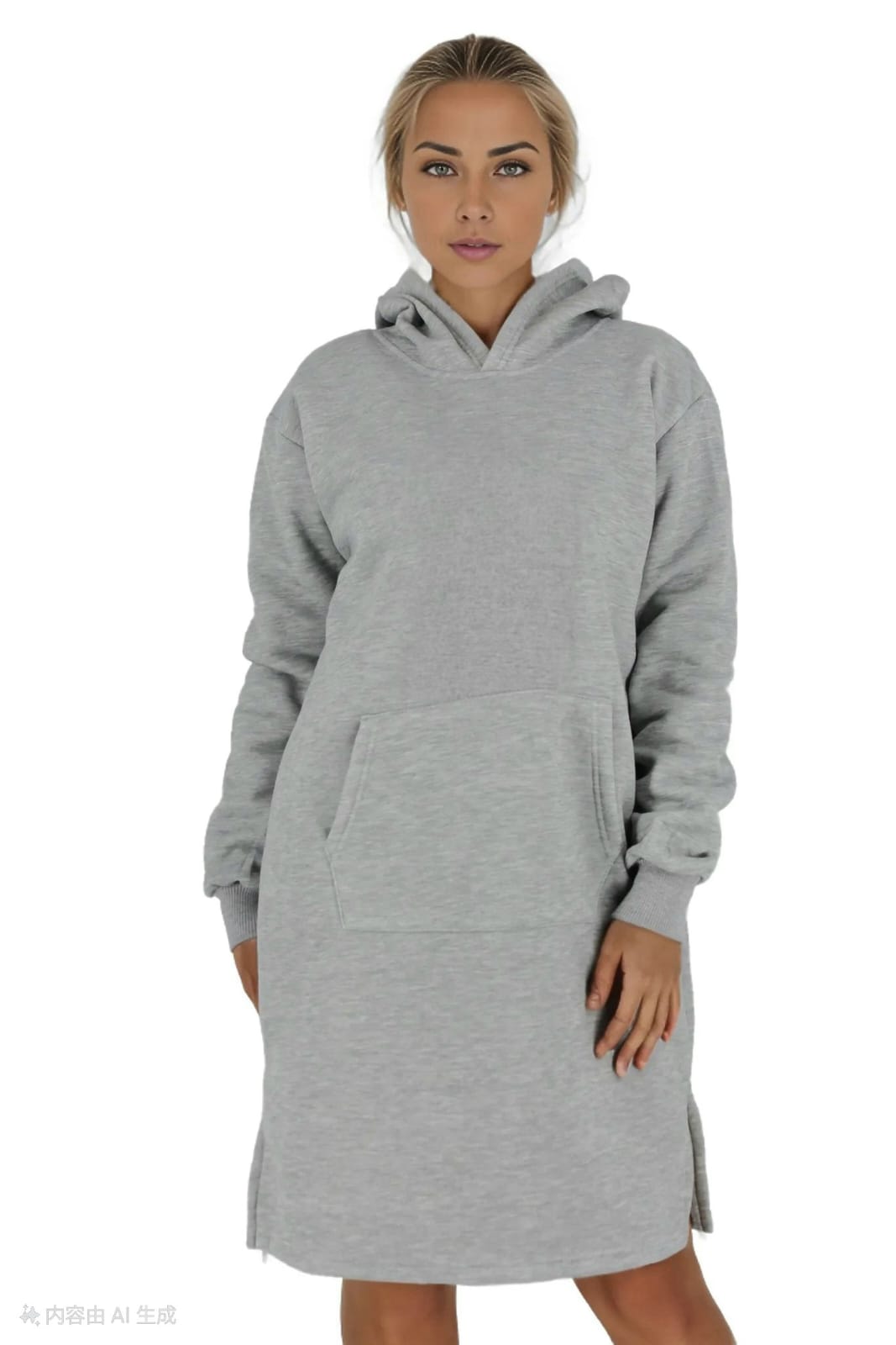 Jersey Hoodie Knee Length Dress