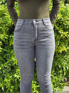 Dark Grey Washed Out Skinny Denim Jeans - DYQ-398