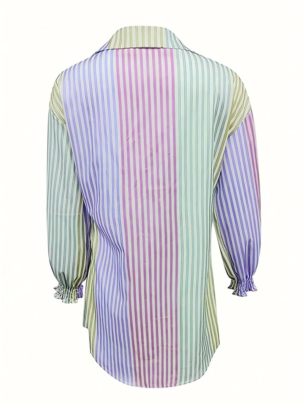 Patterned Frilled Long Sleeve Shirt – Elegant & Stylish Blouse