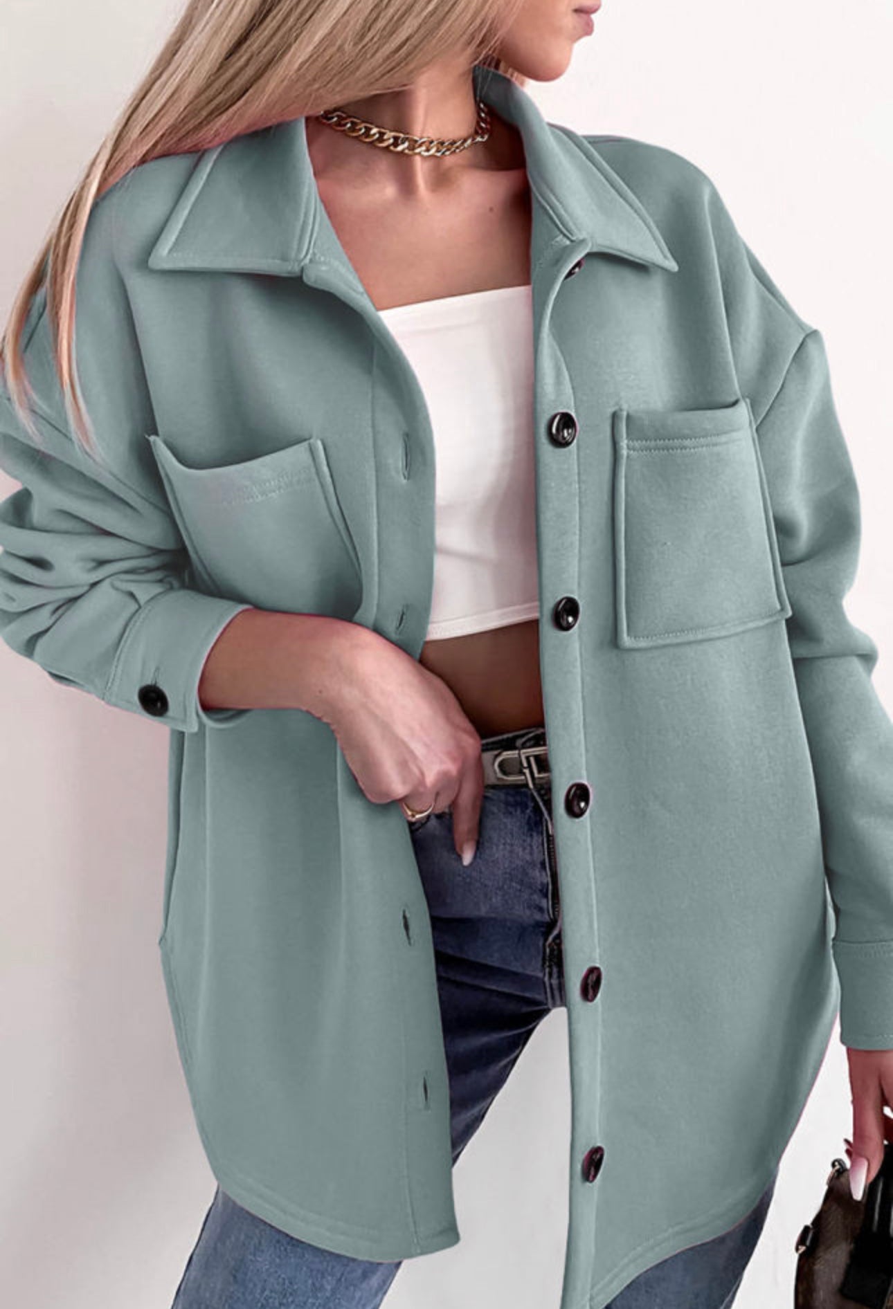 Oversized Button Up Shirt Jacket Casual Pocket Coat XD21 oversized-button-up-shirt-jacket-casual-pocket-coat-xd21