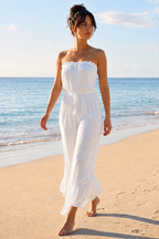 Women’s Strapless Wide Leg Jumpsuit