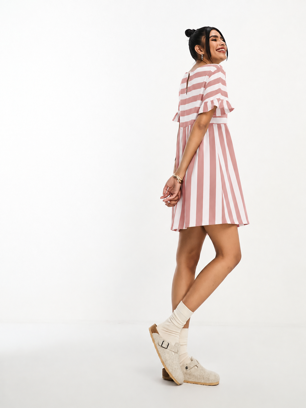 Striped Summer Smock Mini Dress