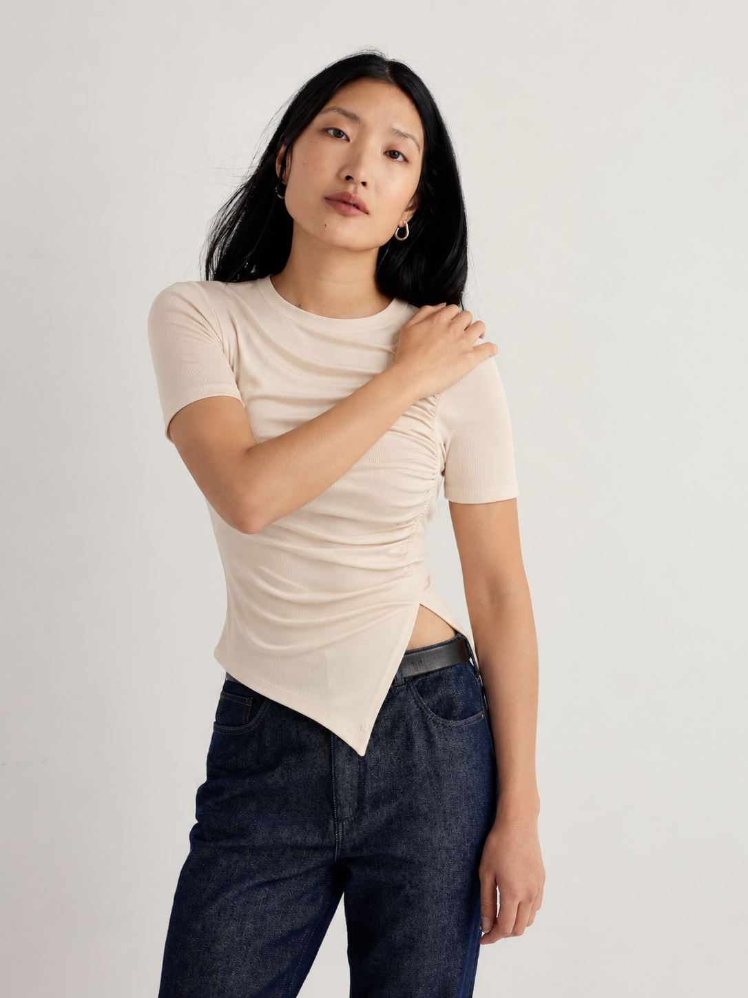 Signature Ruched Asymmetric Women's Top