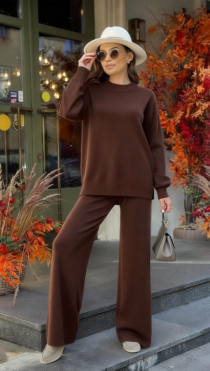 Cozy Knit Sweater Two-Piece Lounge Set for Women