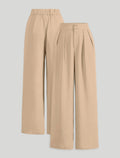 High Waist Wide Leg Pleated Pants for Women
