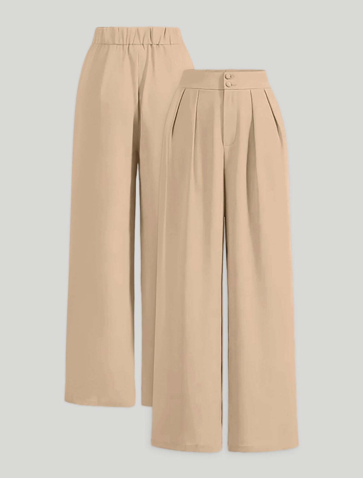 High Waist Wide Leg Pleated Pants for Women