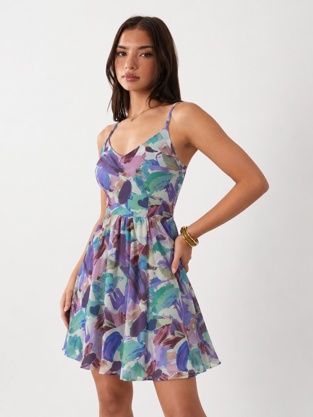 Ditsy Floral Fit-and-Flare Mini Dress