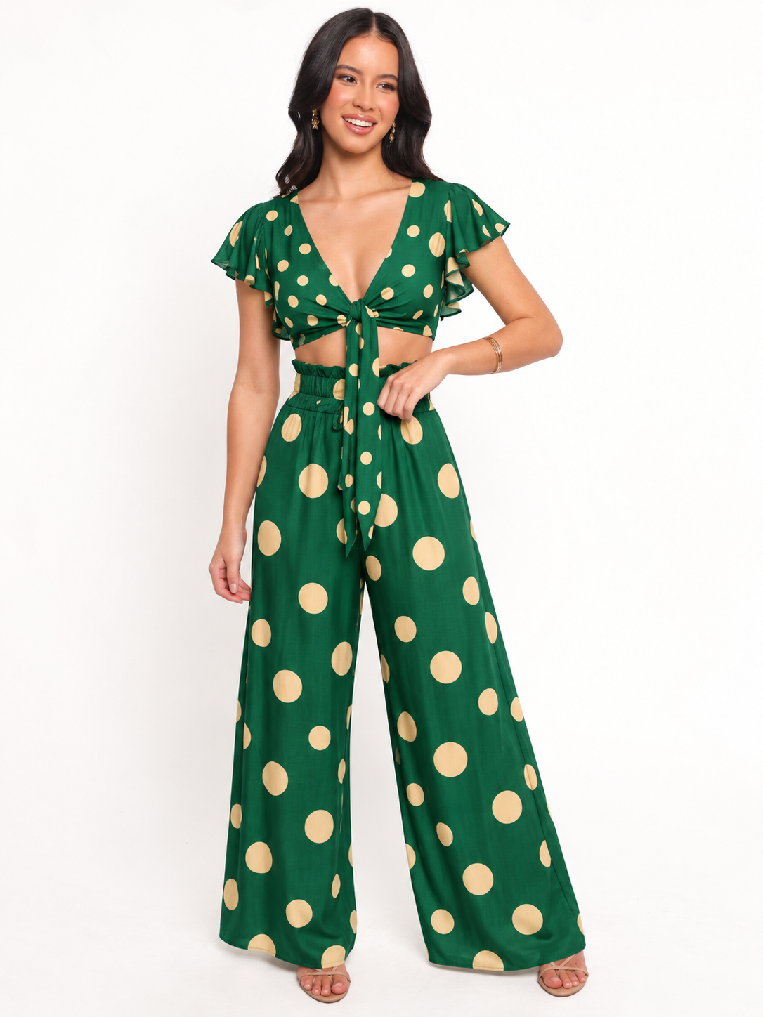 Abstract Wrap  Women's Top and Trouser Set