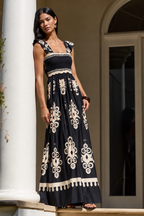 Ornamental Smocked Maxi Dress