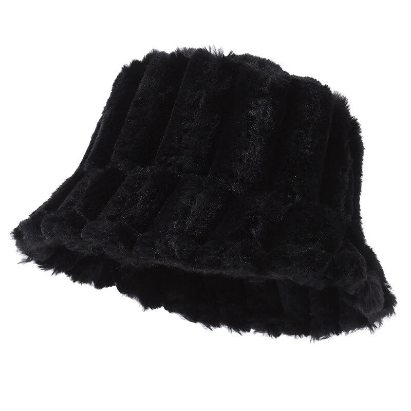 Plush Faux Fur Bucket Hat