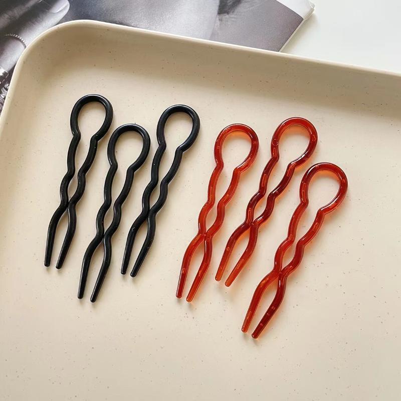 3 Pcs Set Round U-shaped Wave Hairpins