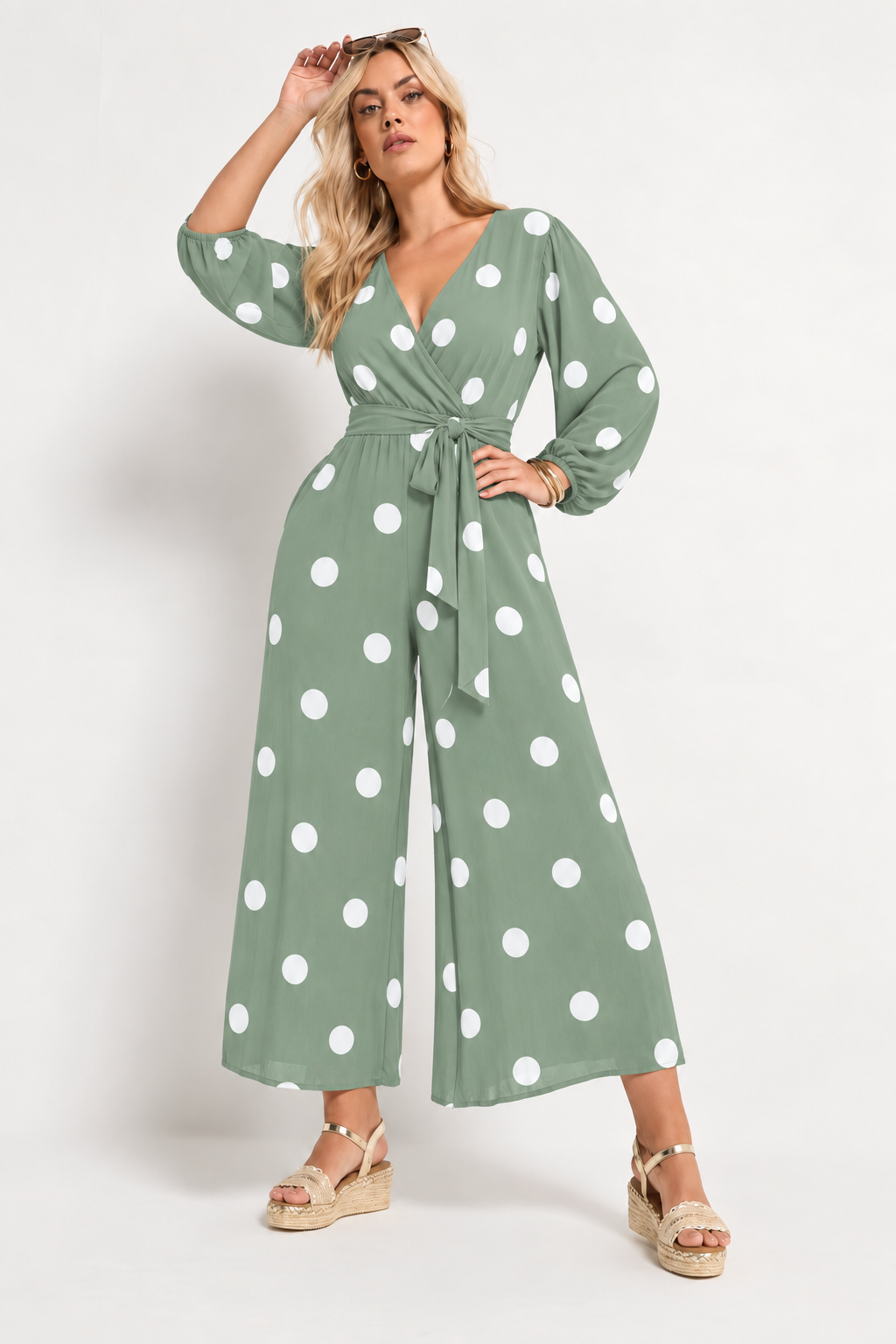 Curve Polka-Dot Wide-Leg Jumpsuit