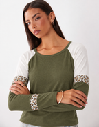Leopard Stripe Long-Sleeve T-Shirt