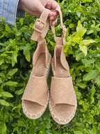 Espadrille Wedge Sandals – Peep Toe Ankle Strap Heels
