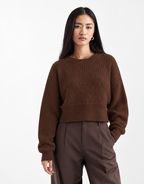 Boxy Long Sleeve Crop Knit Pullover