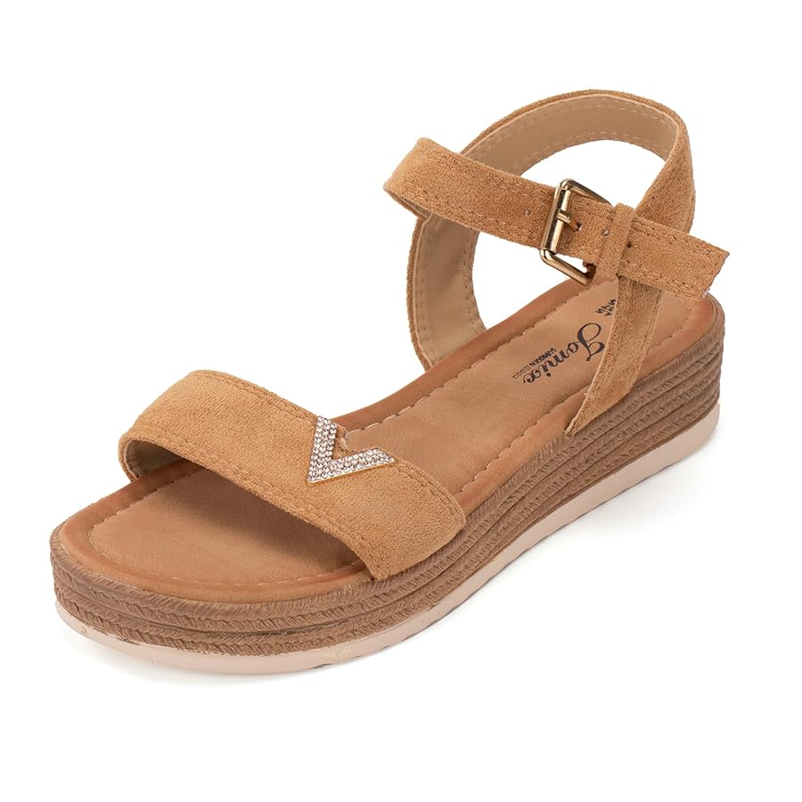 Women’s V-Strap Platform Sandals with Buckle