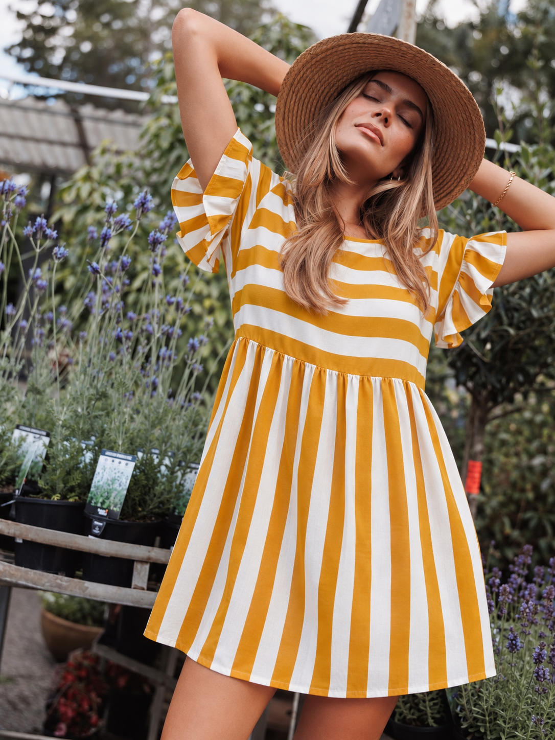 Striped Summer Smock Mini Dress