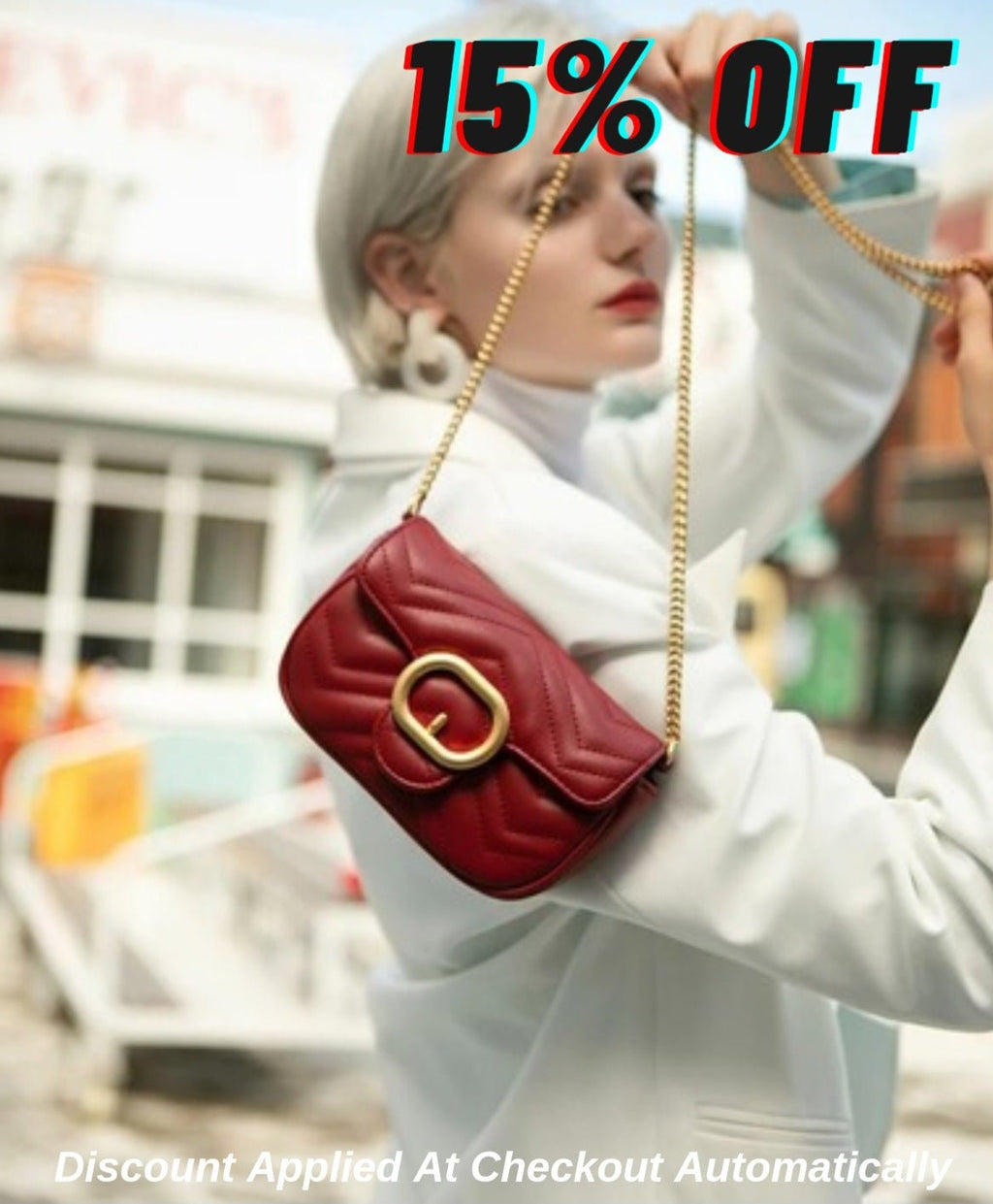 Quilted Chain Shoulder Bag – Compact & Statement-Ready 8X039#