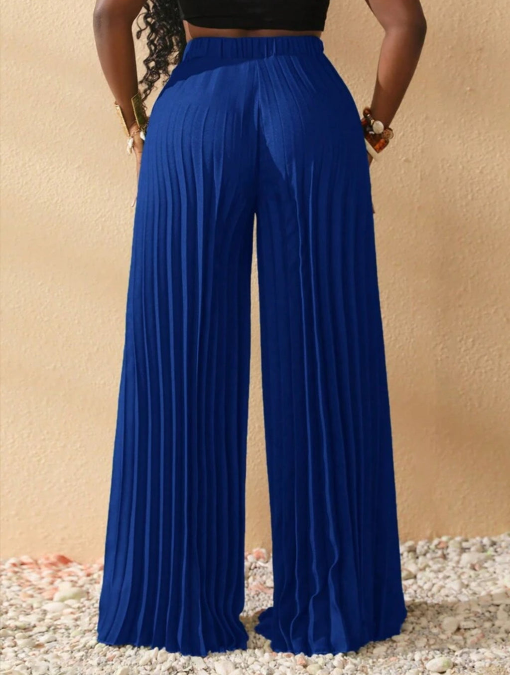 High Waist Pleated Wide Leg Pant