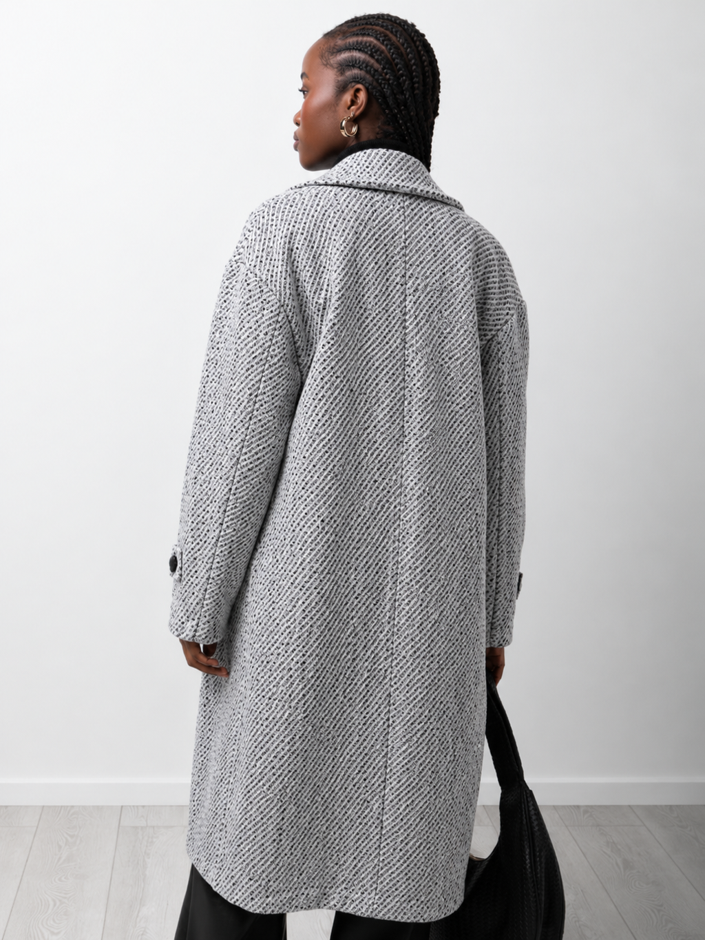 Elegant Textured Longline Winter Coat