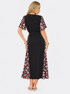 Panelled Floral Curve Maxi Dress
