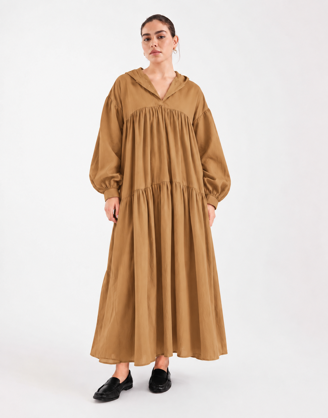 Boho Hooded Maxi Dress With Sleeves