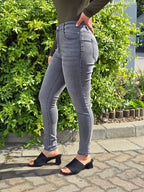 Dark Grey Washed Out Skinny Denim Jeans - DYQ-398