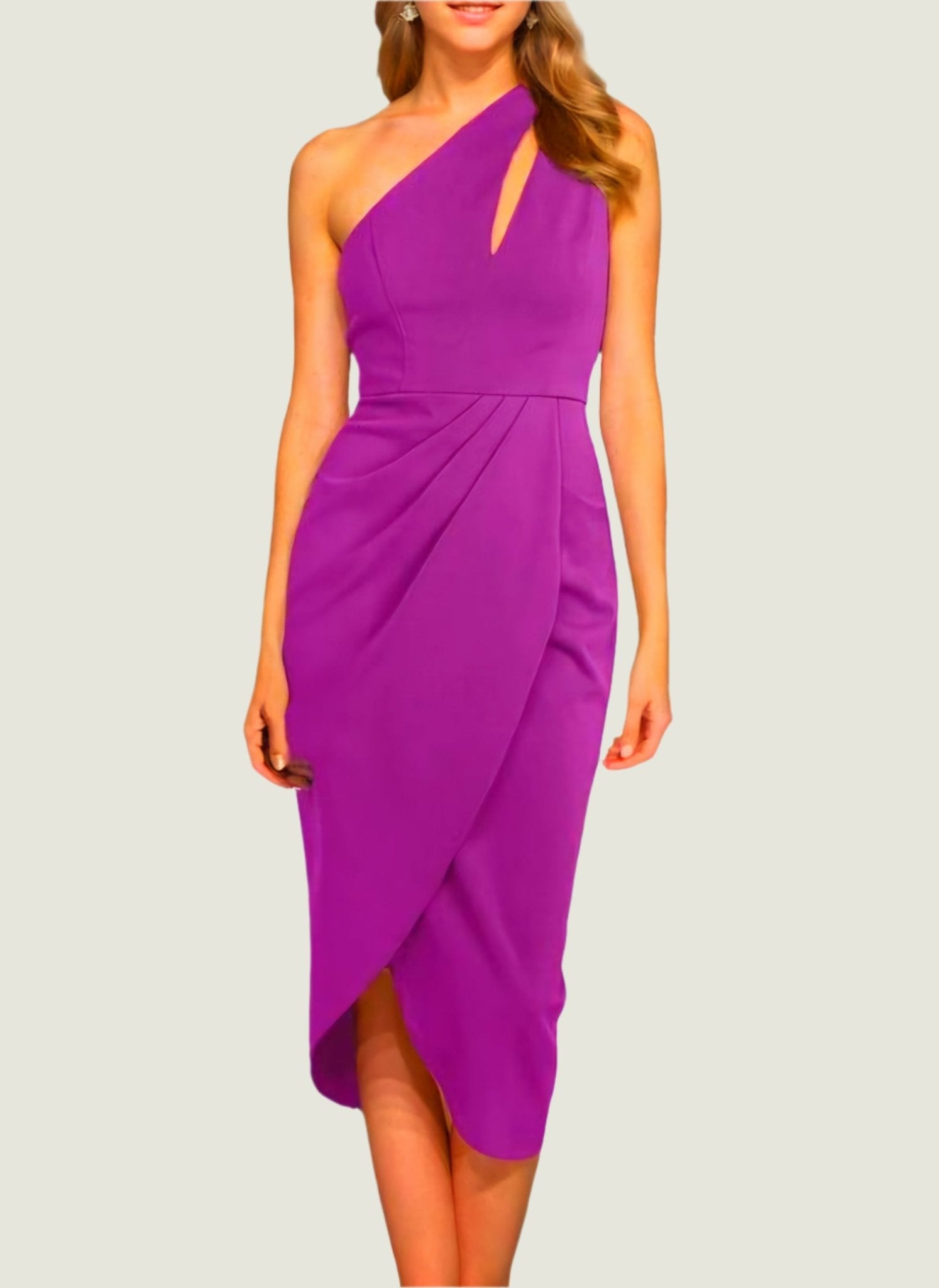 Elegant Cutout Side Split One-Shoulder Bodycon Dress - Sleek & Stylish