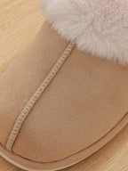 Faux Fur Trim Slippers – Ultra Soft Cozy Slip-On Shoes