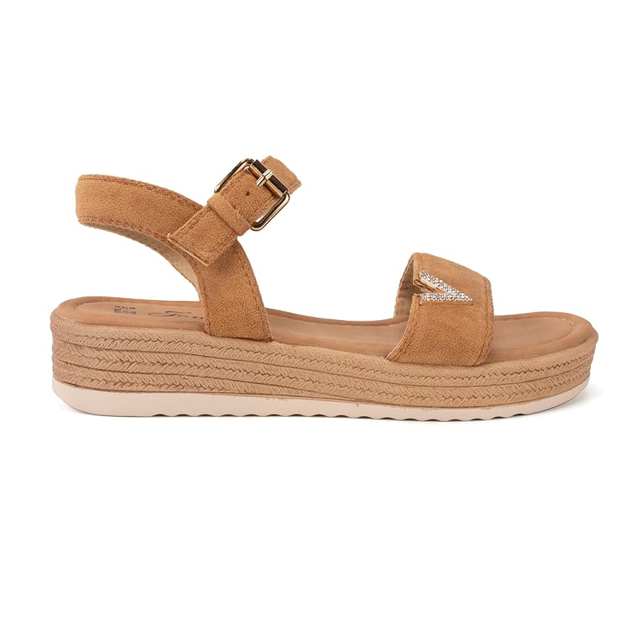 Women’s V-Strap Platform Sandals with Buckle