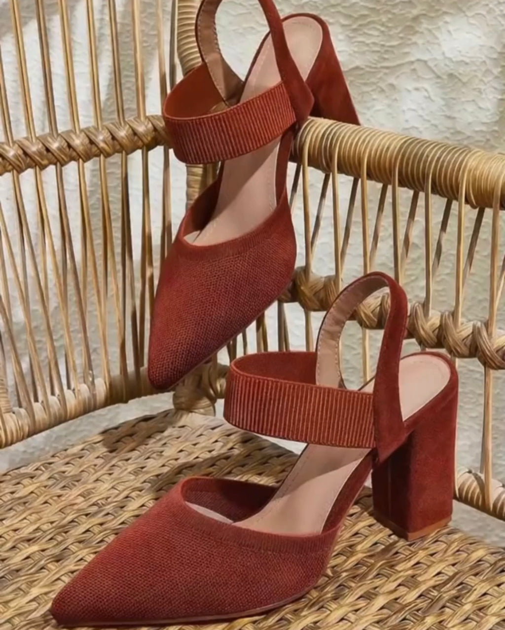 Pointed Toe Block Heel Pumps for Women