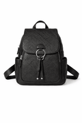Classic Ring Detail PU Leather Backpack 8B055#