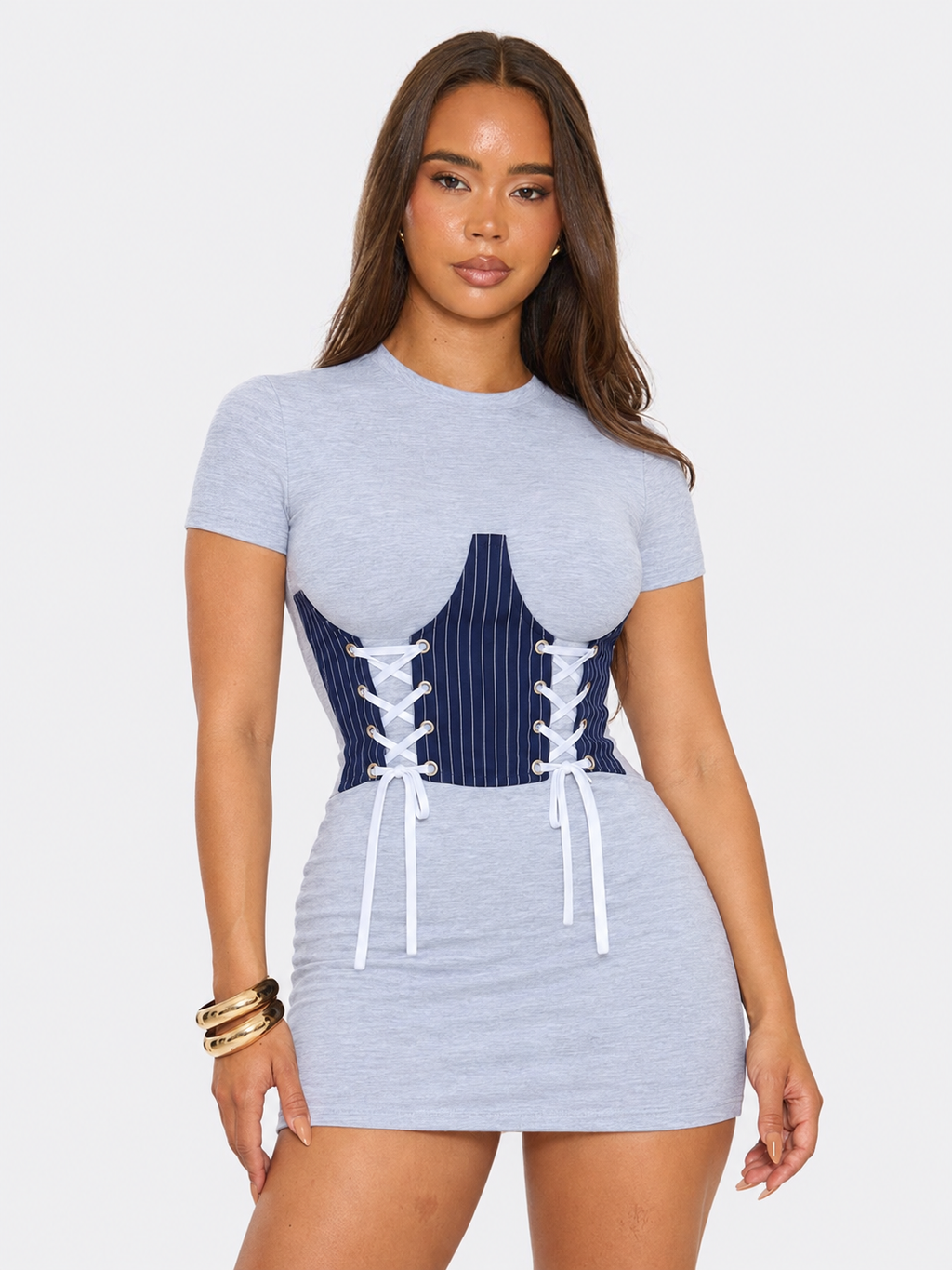 Corset Mini T-Shirt Dress