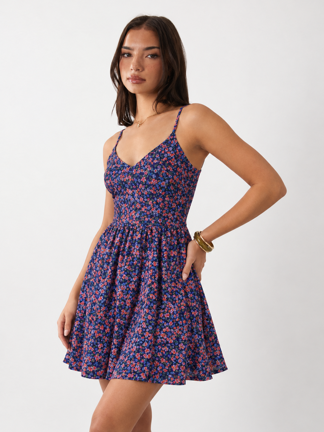 Ditsy Floral Fit-and-Flare Mini Dress