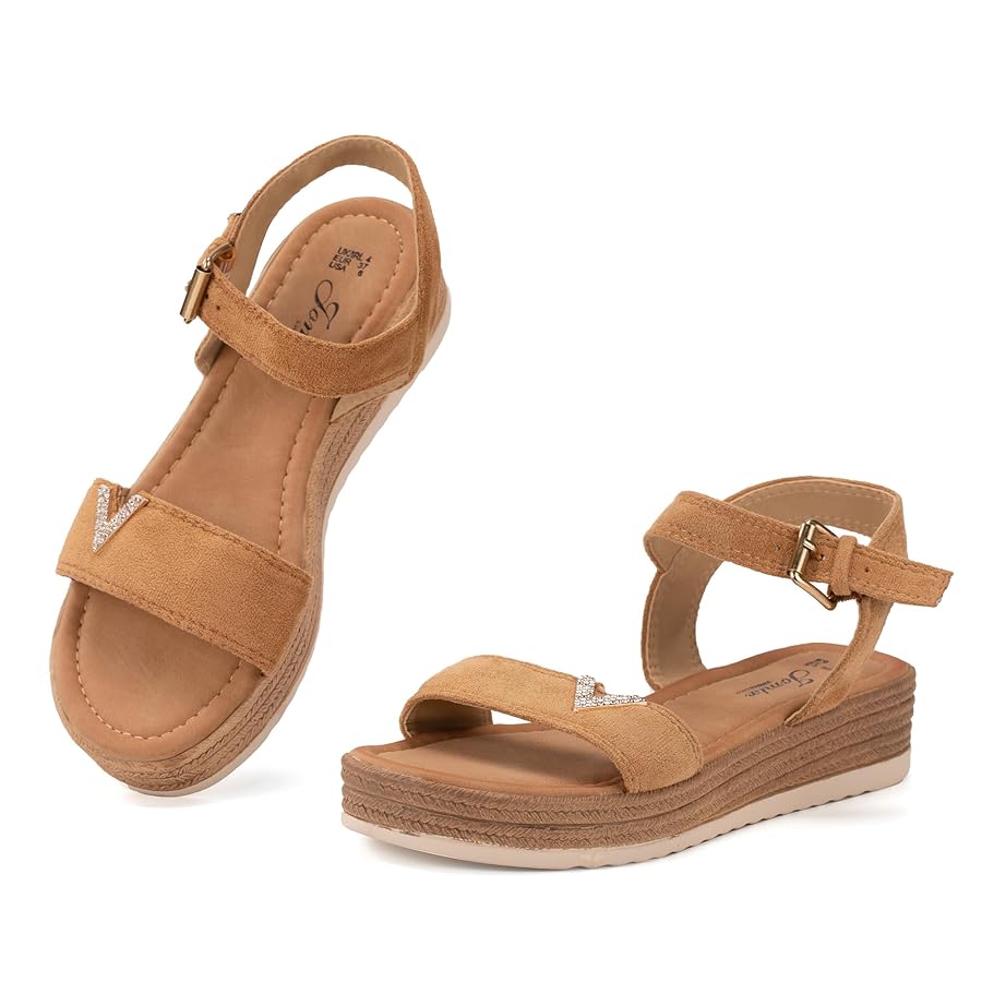 Women’s V-Strap Platform Sandals with Buckle