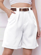 High-Waist Tailored Pleated Shorts