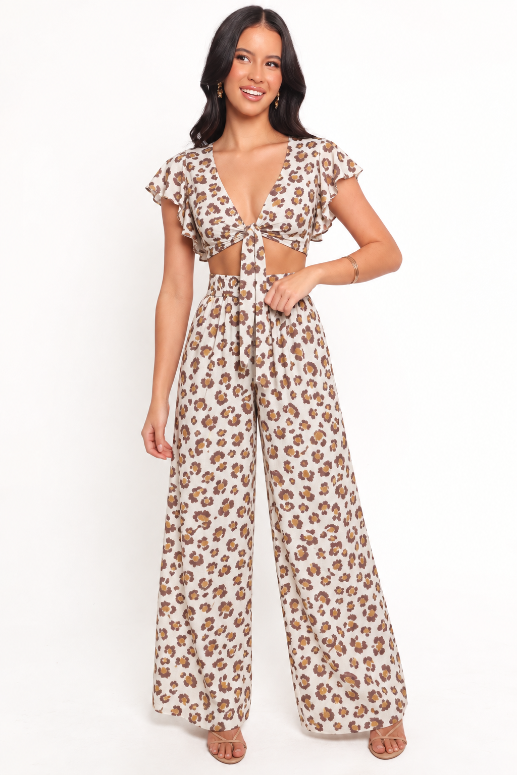 Abstract Wrap  Women's Top and Trouser Set