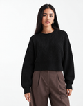 Boxy Long Sleeve Crop Knit Pullover