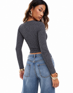 Essential Mock-Neck Ribbed Crop Top