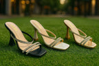 Women’s Rhinestone Strap Flared Heel Sandals
