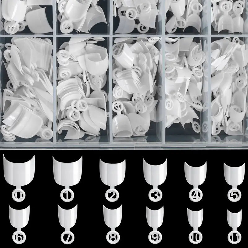 100pc Soft Gel Nail Tips – Full Cover Clear Extension Kit 1-10
