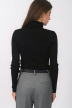 Long-Sleeve Ribbed Turtleneck Sweater