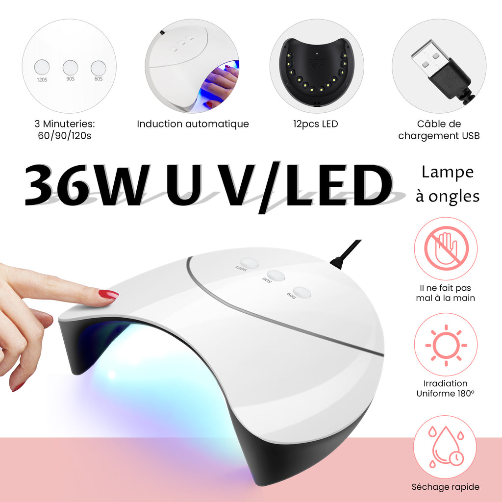 SUN Z3 36W UV LED Nail Lamp – Compact Gel Polish Curing Dryer